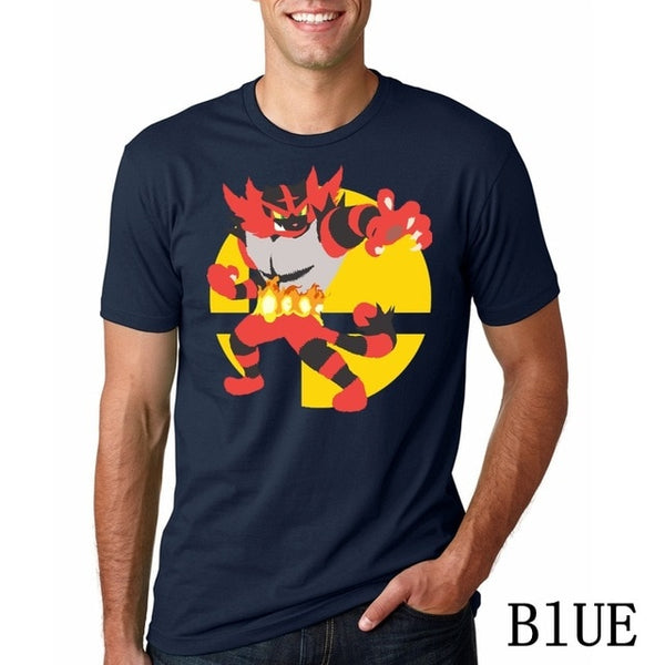 Men Funy tshirt Incineroar Short Sleeve O-Neck Tops Tee men t shirt