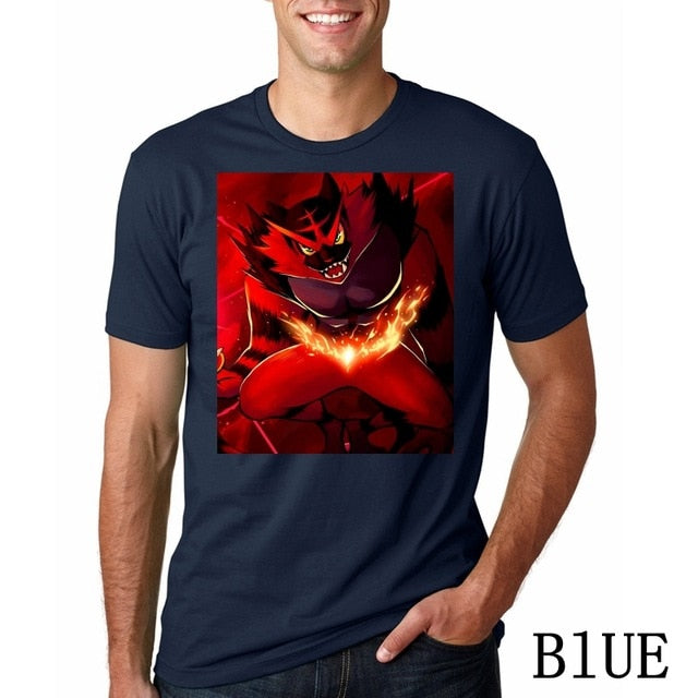 Men Funy tshirt Incineroar Short Sleeve O-Neck Tops Tee men t shirt