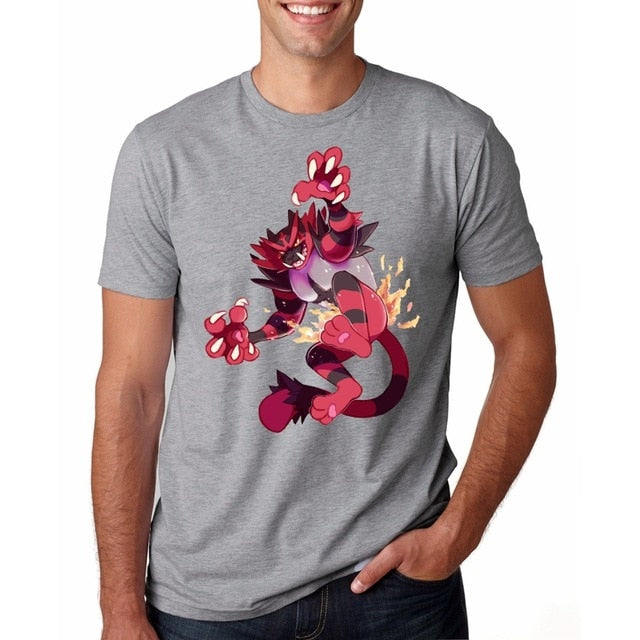 Men Funy tshirt Incineroar Short Sleeve O-Neck Tops Tee men t shirt