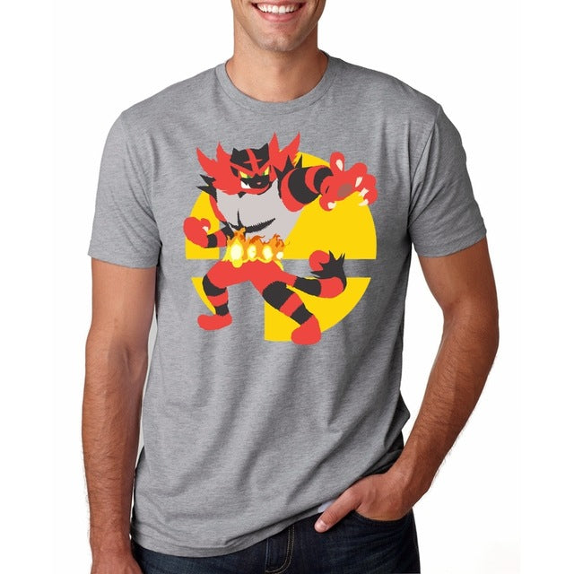 Men Funy tshirt Incineroar Short Sleeve O-Neck Tops Tee men t shirt