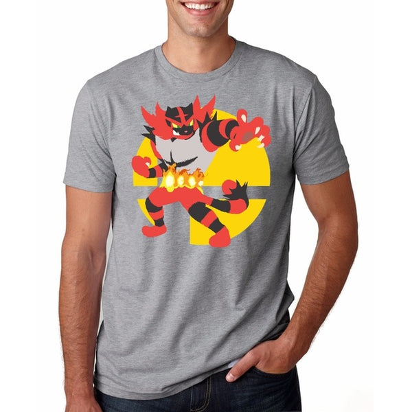 Men Funy tshirt Incineroar Short Sleeve O-Neck Tops Tee men t shirt