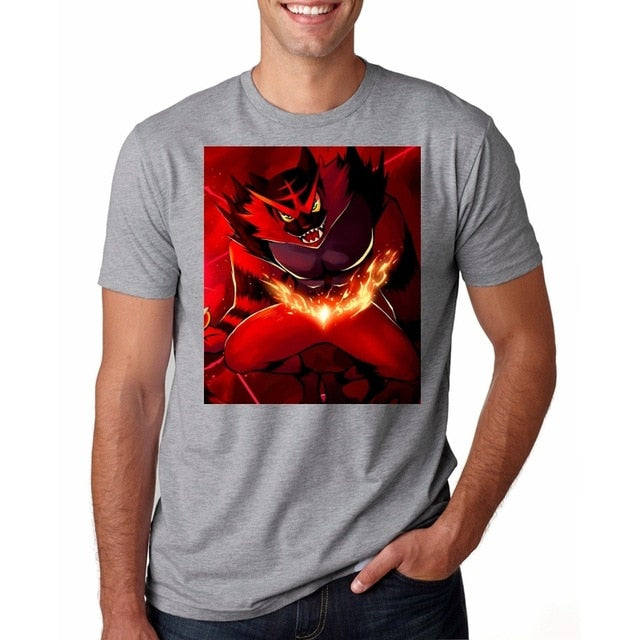 Men Funy tshirt Incineroar Short Sleeve O-Neck Tops Tee men t shirt
