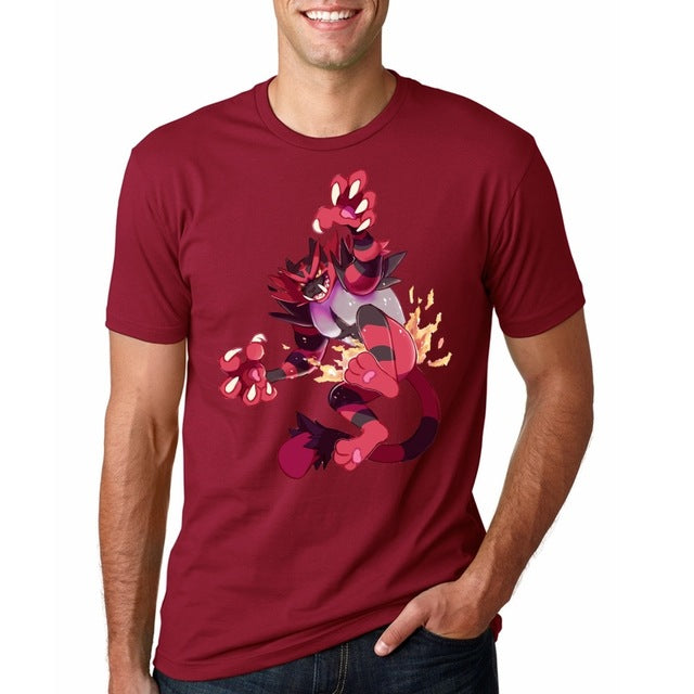 Men Funy tshirt Incineroar Short Sleeve O-Neck Tops Tee men t shirt