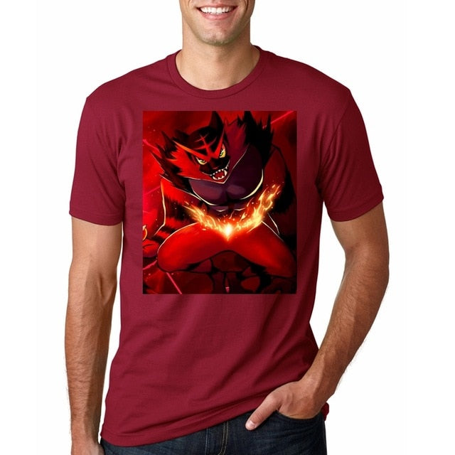 Men Funy tshirt Incineroar Short Sleeve O-Neck Tops Tee men t shirt