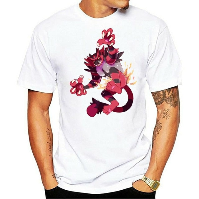 Men Funy tshirt Incineroar Short Sleeve O-Neck Tops Tee men t shirt