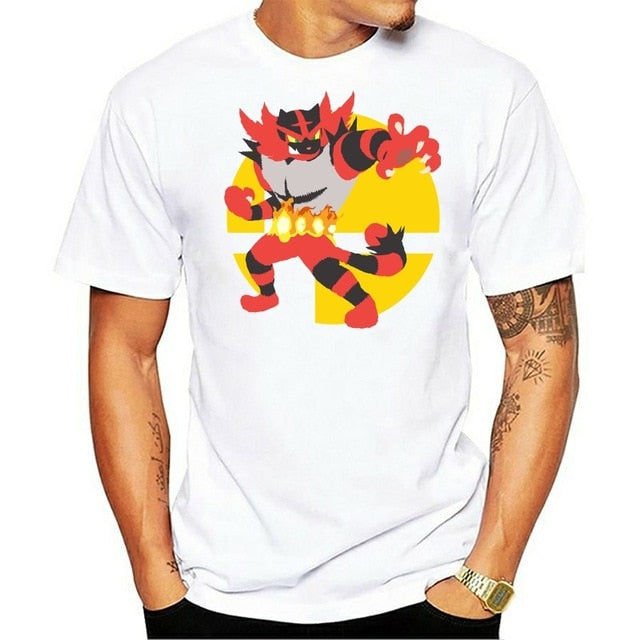 Men Funy tshirt Incineroar Short Sleeve O-Neck Tops Tee men t shirt